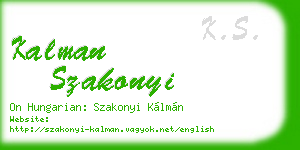 kalman szakonyi business card